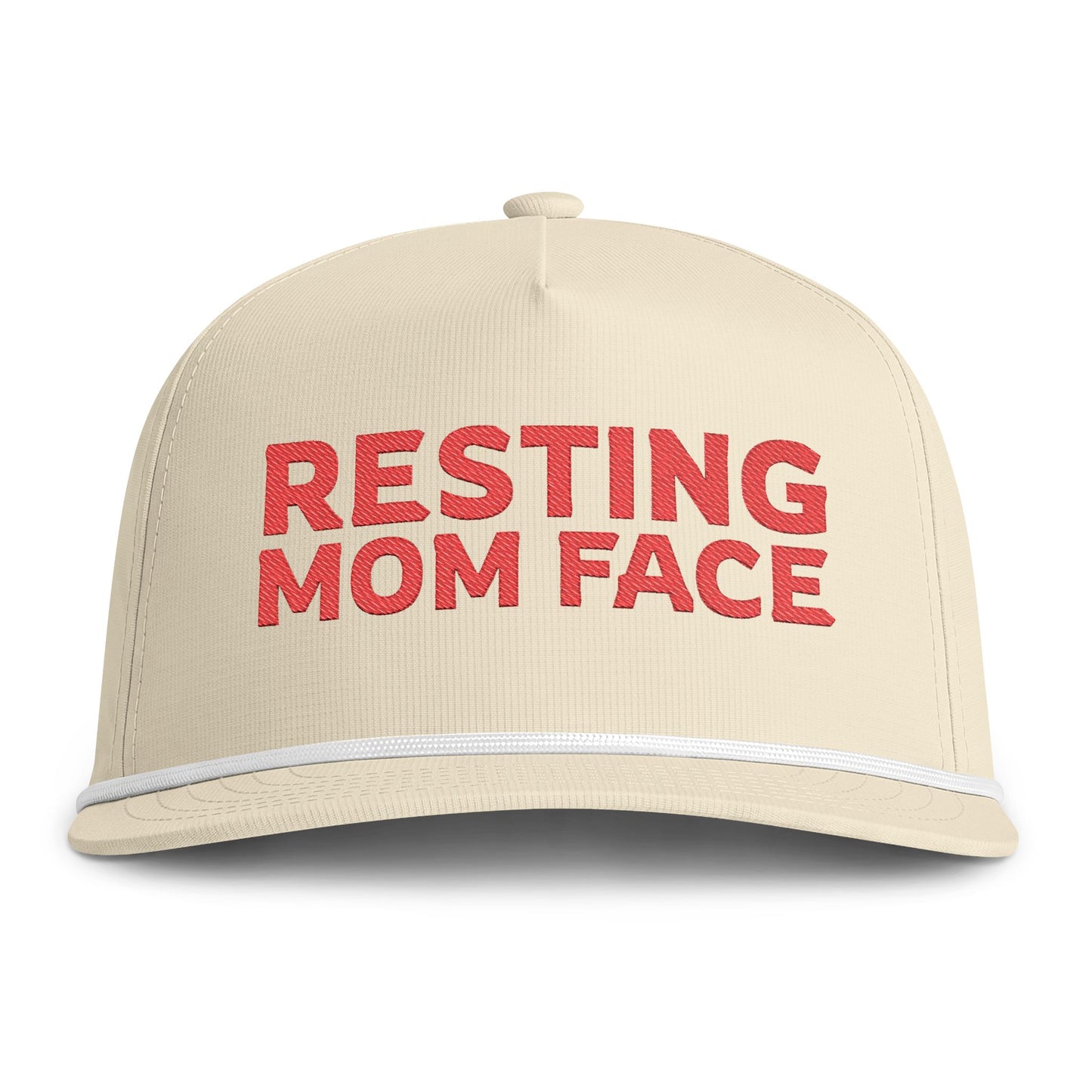 Resting Mom Face Premium Hat - Ivory/Red
