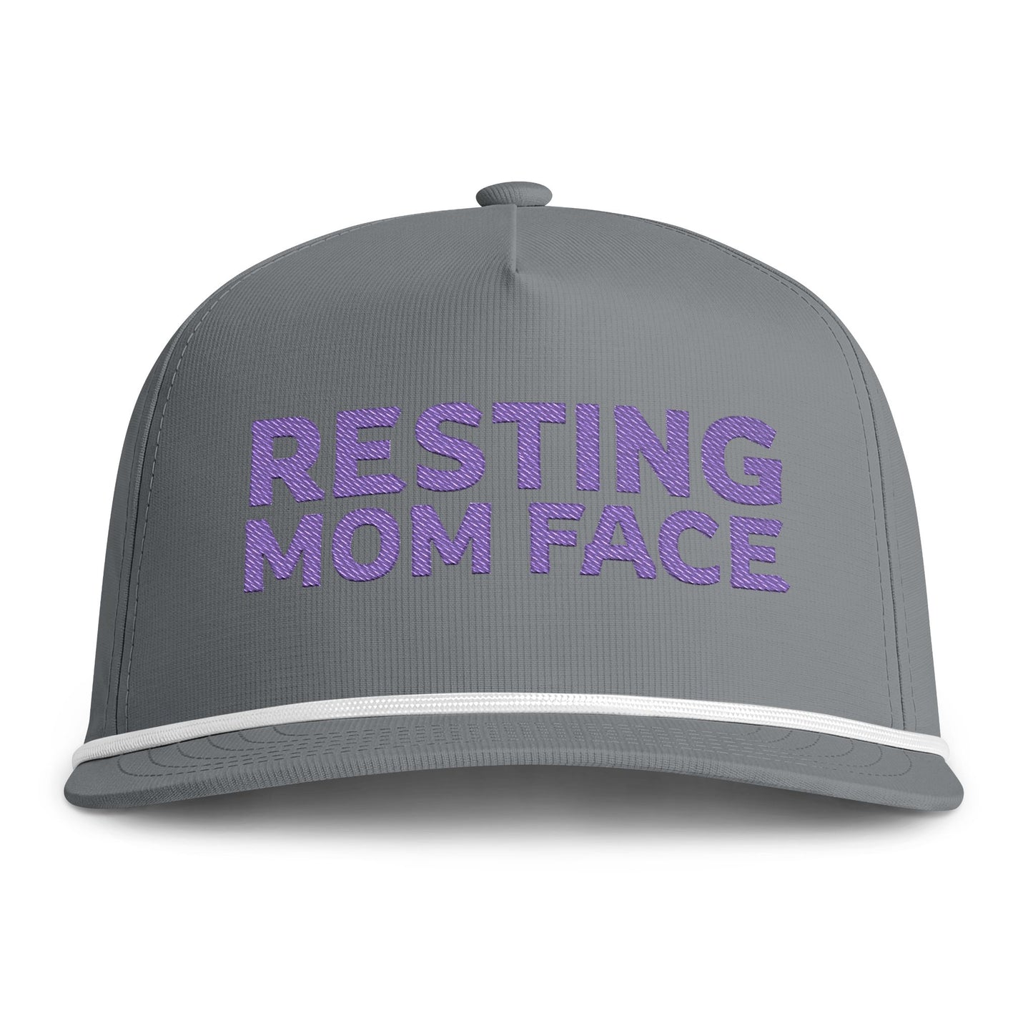 Resting Mom Face Premium Hat - Grey/Purple