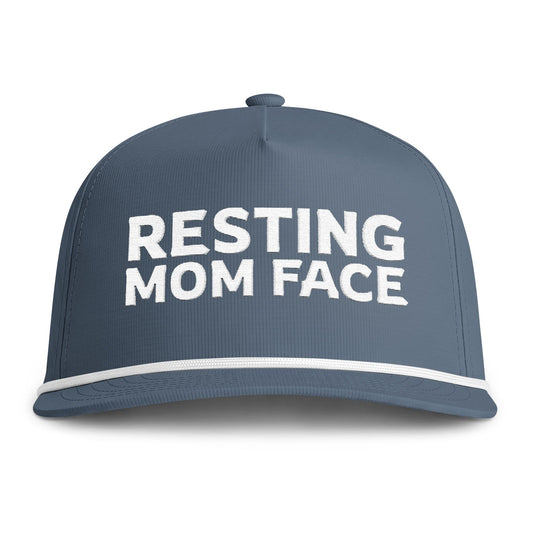 Resting Mom Face Premium Hat - Indigo/White