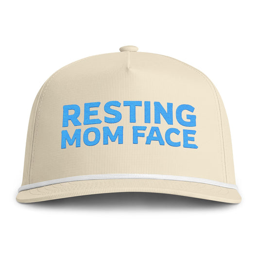 Resting Mom Face Premium Hat - Ivory/Blue