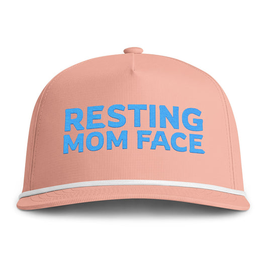 Resting Mom Face Premium Hat - Peach/Blue