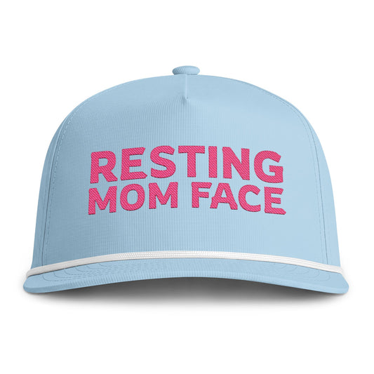 Resting Mom Face Premium Hat - Light Blue/Pink